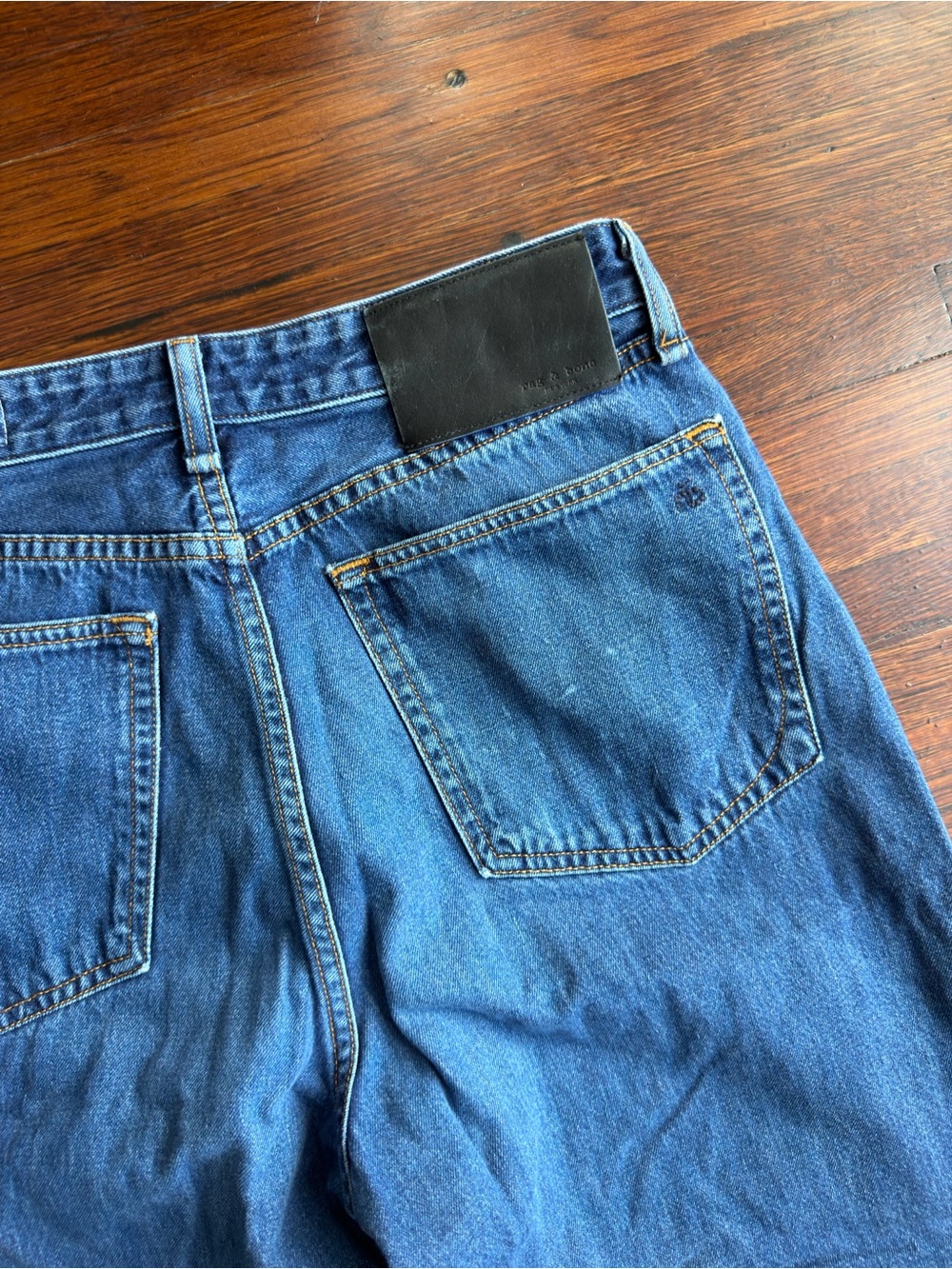 rag & bone Classic Wide-Leg Denim Jeans in Blue - Picture 8 of 11
